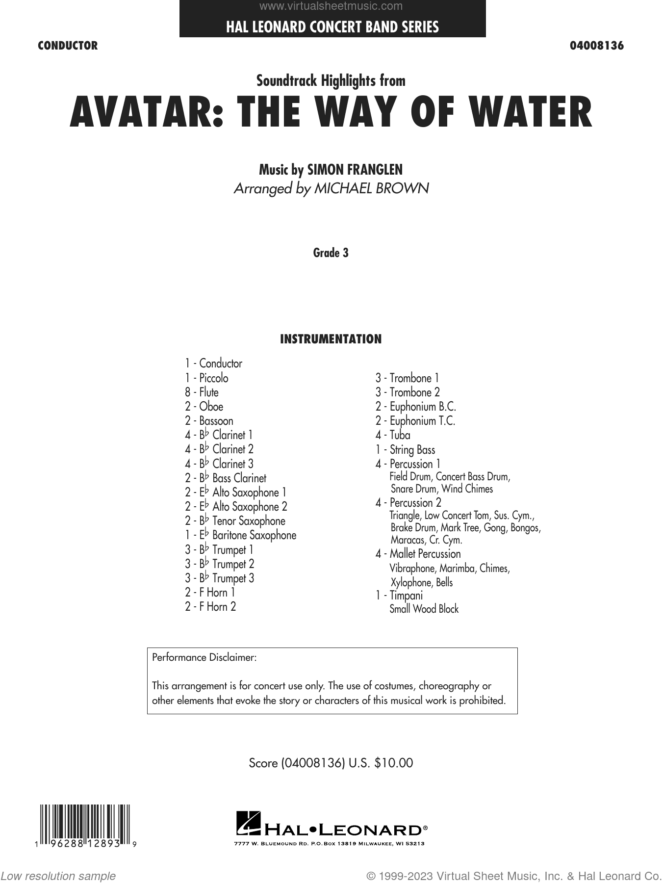 Soundtrack Highlights from Avatar: The Way of Water (arr. Michael Brown)