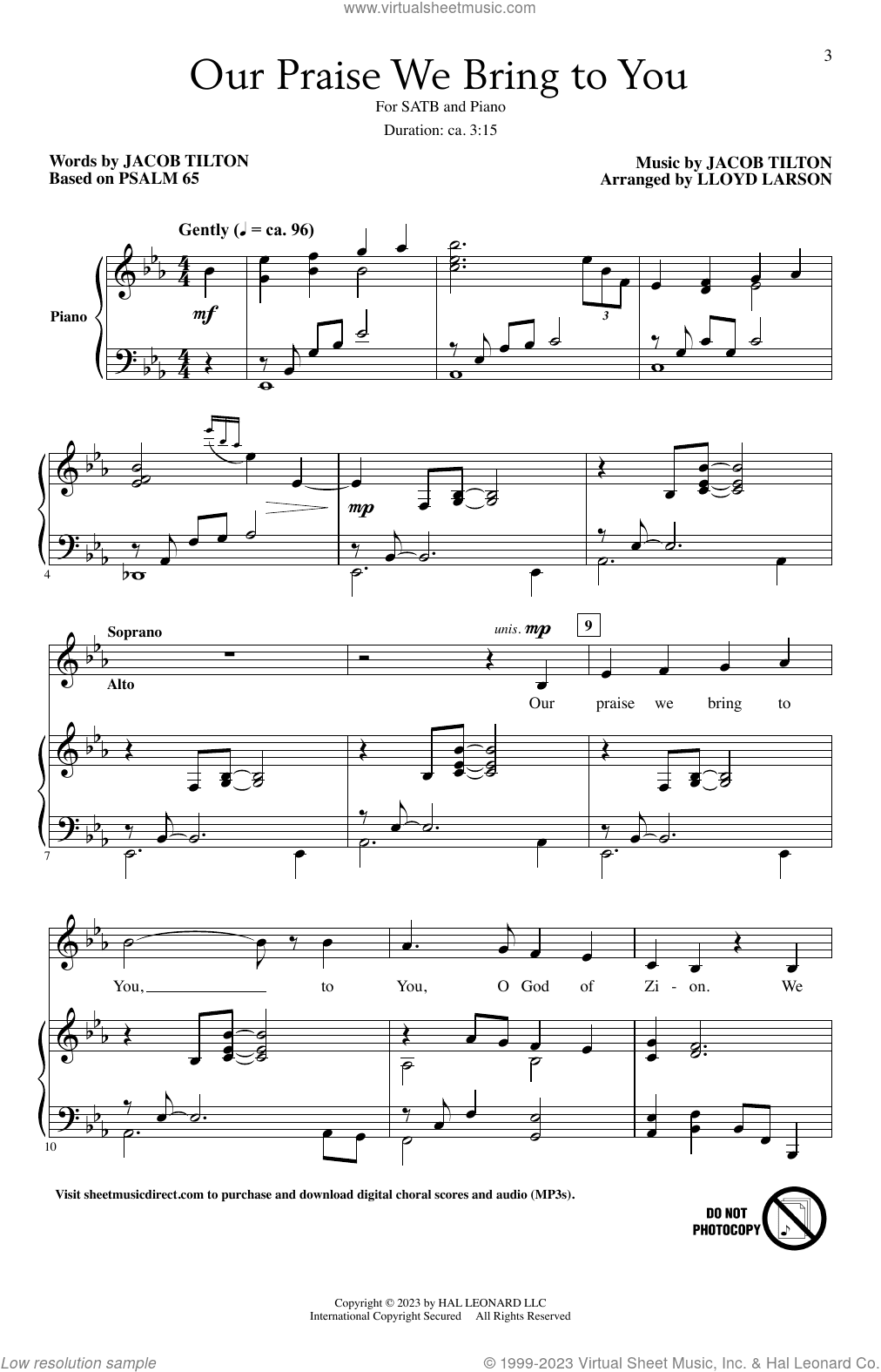 Our Praise We Bring To You (arr. Lloyd Larson)