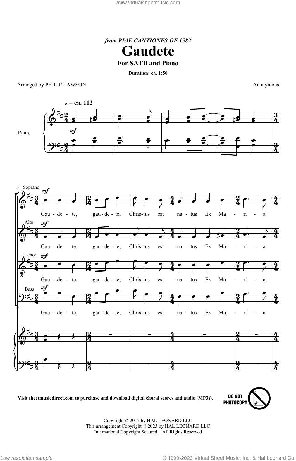 Gaudete (arr. Philip Lawson)