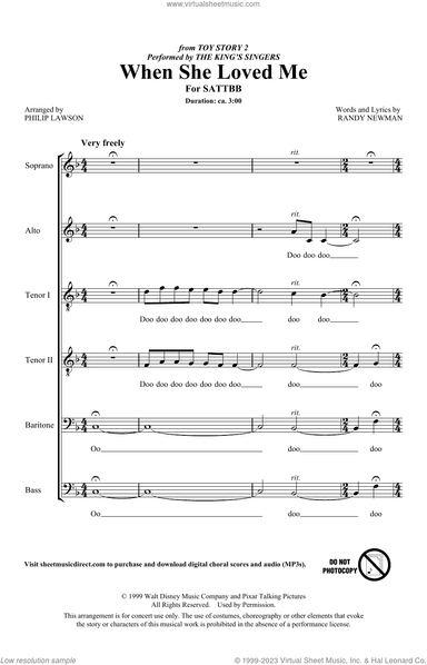 When She Loved Me (from Toy Story 2) (arr. Philip Lawson)