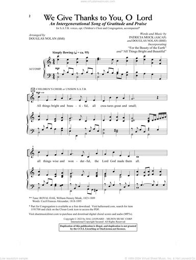 We Give Thanks To You, O Lord (arr. Douglas Nolan)