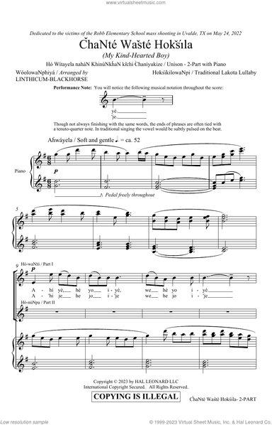 Chante Waste Hoksila (My Kind-Hearted Boy) (arr. Linthicum-Blackhorse)