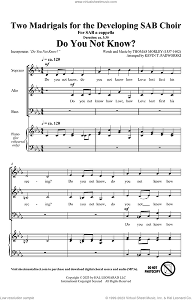 Two Madrigals For The Developing SAB Choir