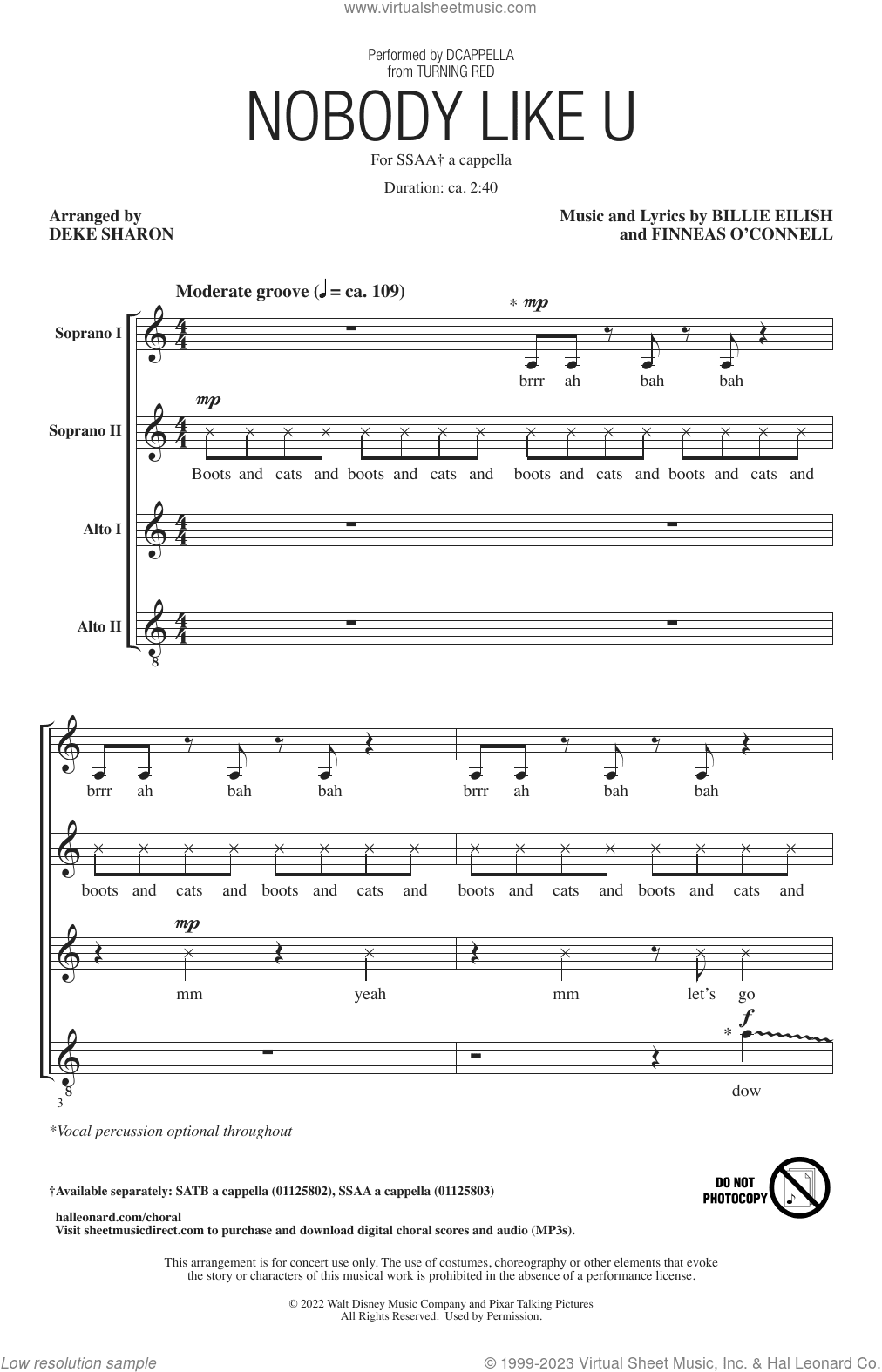 Nobody Like U (from Turning Red) (arr. Deke Sharon)