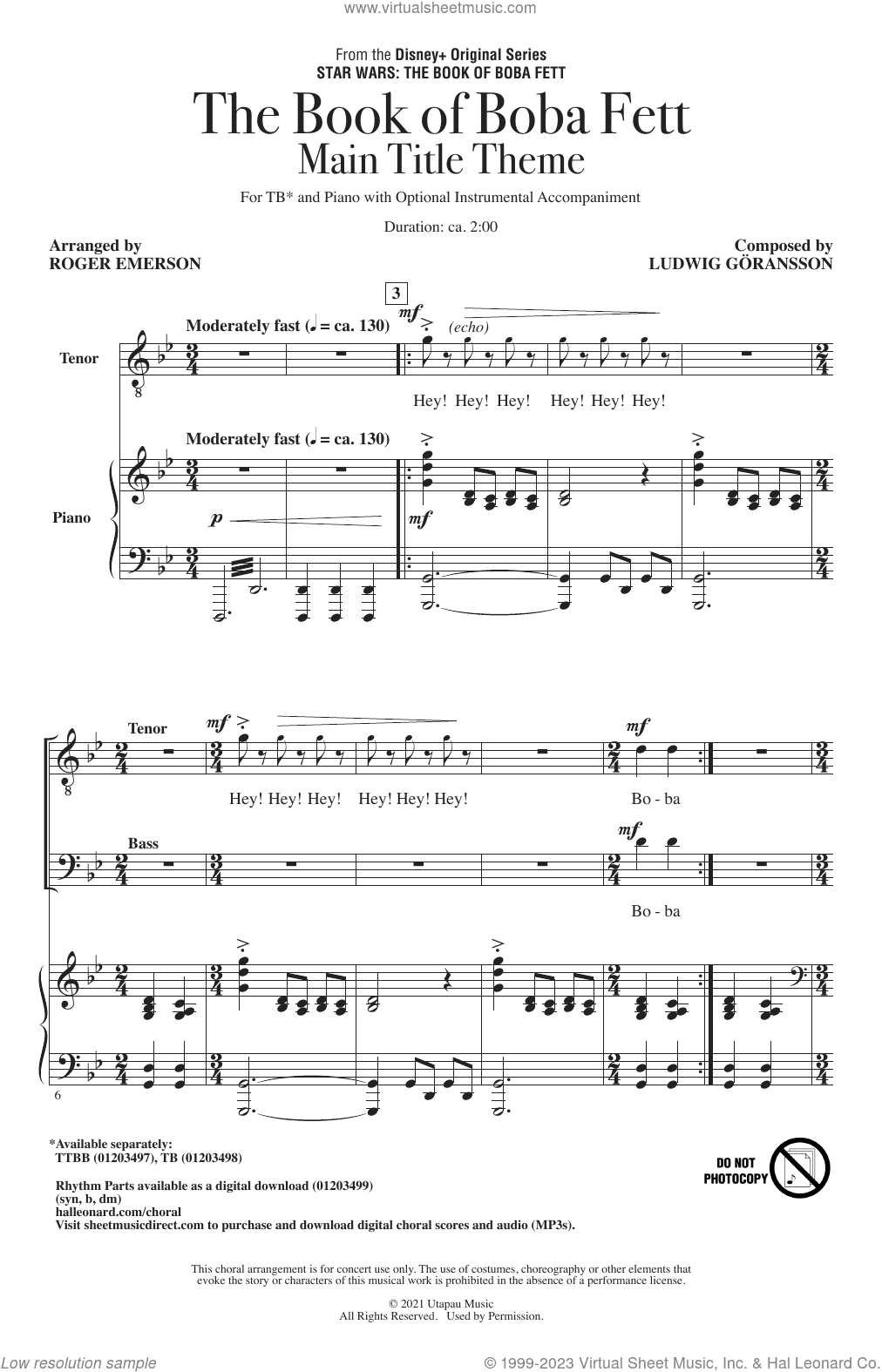 The Book Of Boba Fett Main Title Theme (arr. Roger Emerson)