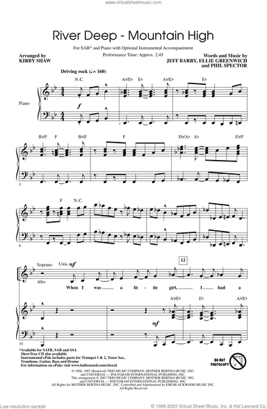 River Deep - Mountain High (arr. Kirby Shaw)