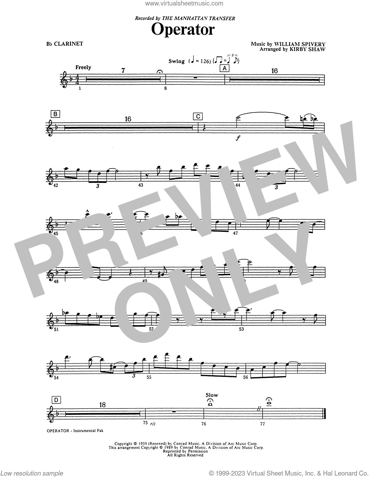 Operator (arr. Kirby Shaw) (complete set of parts)