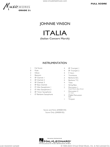 Italia (Italian Concert March) (COMPLETE)