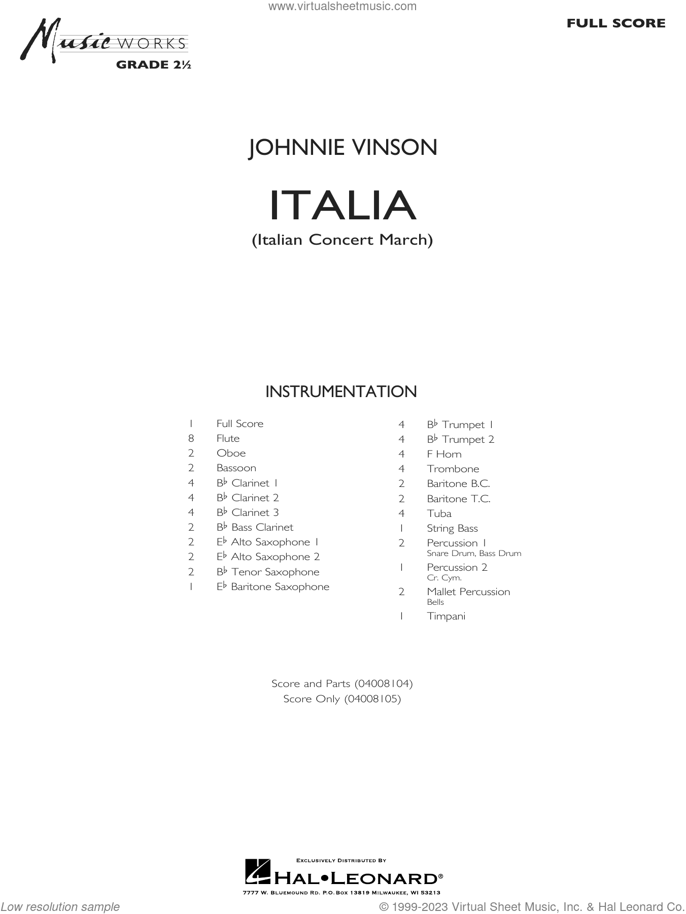 Italia (Italian Concert March) (COMPLETE)