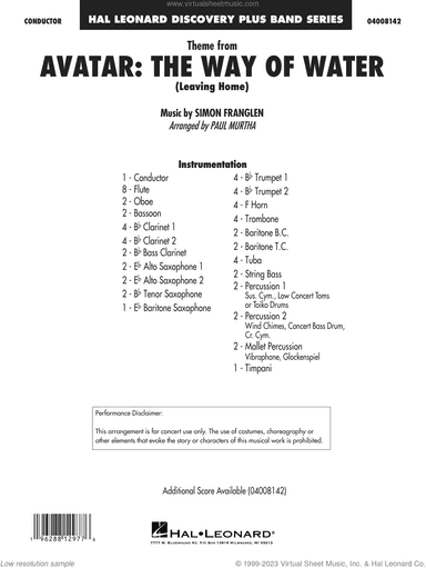 Theme from Avatar: The Way of Water (arr. Paul Murtha)