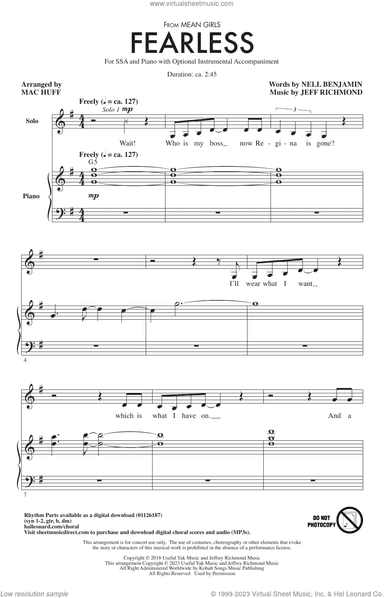 Fearless (from Mean Girls: The Broadway Musical) (arr. Mac Huff)