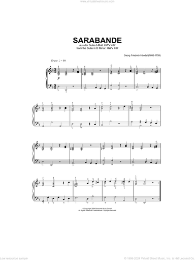 Sarabande (from Harpsichord Suite in D Minor)