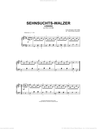 Sehnsuchts-Walzer (Longing), Op.9, No.2, D365