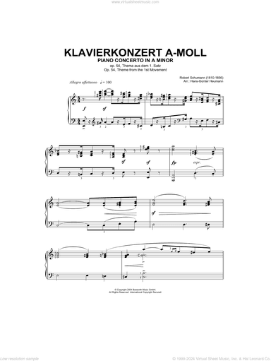 Piano Concerto In A Minor, Op.54, theme from the First Movement