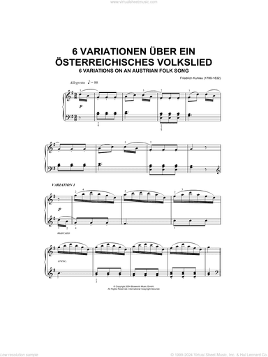 Six Variations On An Austrian Folk Song
