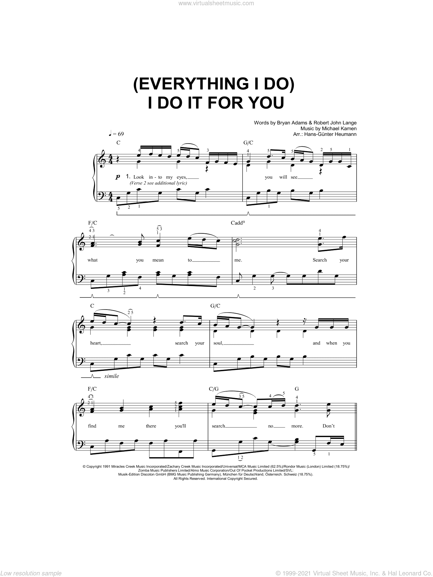 (Everything I Do) I Do It For You, (easy)
