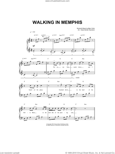 Walking In Memphis, (easy)