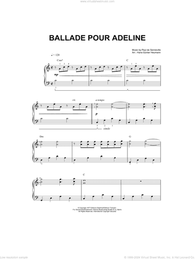 Ballade Pour Adeline (arr. Hans-Gunter Heumann)