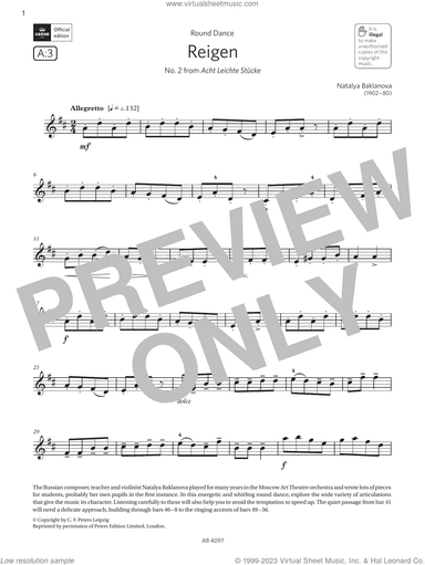 Reigen (Grade 3, A3, from the ABRSM Violin Syllabus from 2024)