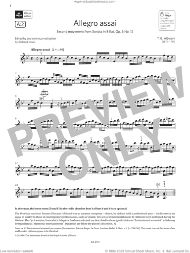 Allegro assai (Grade 7, A2, from the ABRSM Violin Syllabus from 2024)