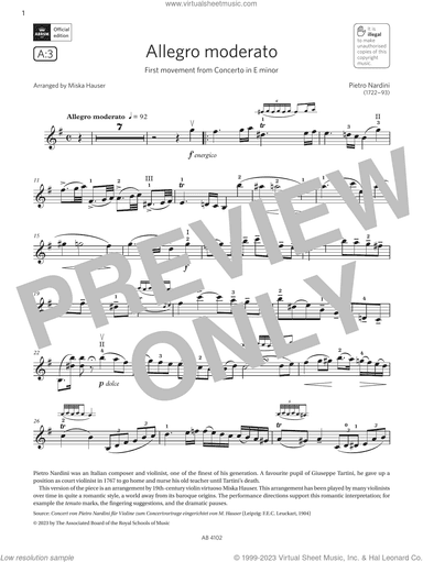 Allegro moderato (Grade 8, A3, from the ABRSM Violin Syllabus from 2024)