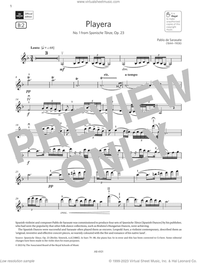 Playera (Grade 7, B2, from the ABRSM Violin Syllabus from 2024)