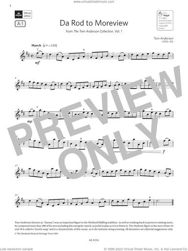 Da Rod to Moreview (Grade 2, A1, from the ABRSM Violin Syllabus from 2024)