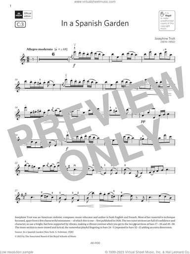 In a Spanish Garden (Grade 6, C3, from the ABRSM Violin Syllabus from 2024)