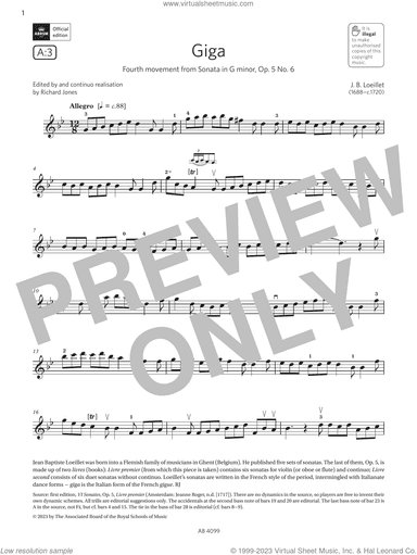 Giga (Grade 5, A3, from the ABRSM Violin Syllabus from 2024)
