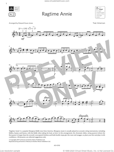 Ragtime Annie (Grade 4, A2, from the ABRSM Violin Syllabus from 2024)