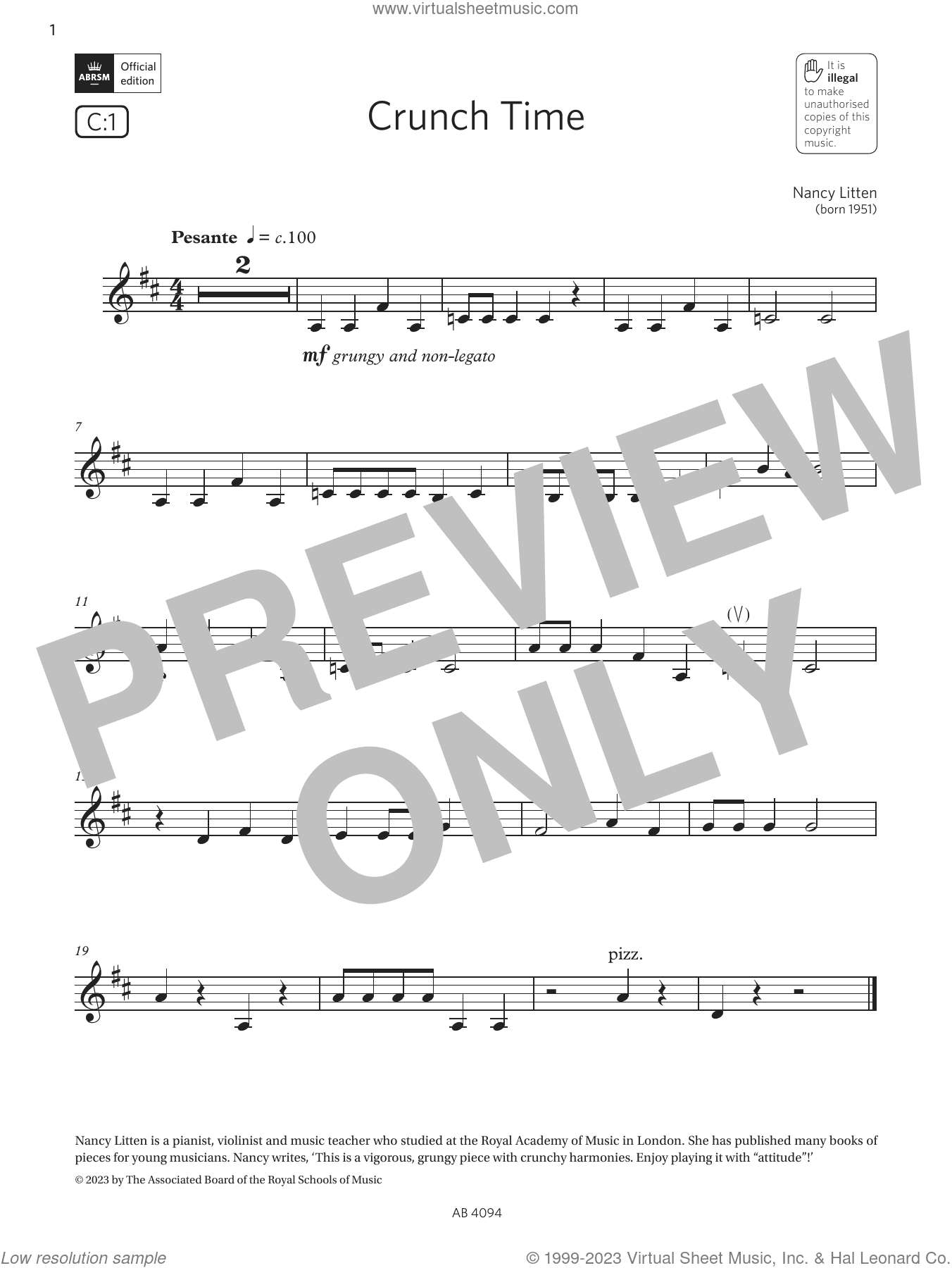 Crunch Time (Grade Initial, C1, from the ABRSM Violin Syllabus from 2024)