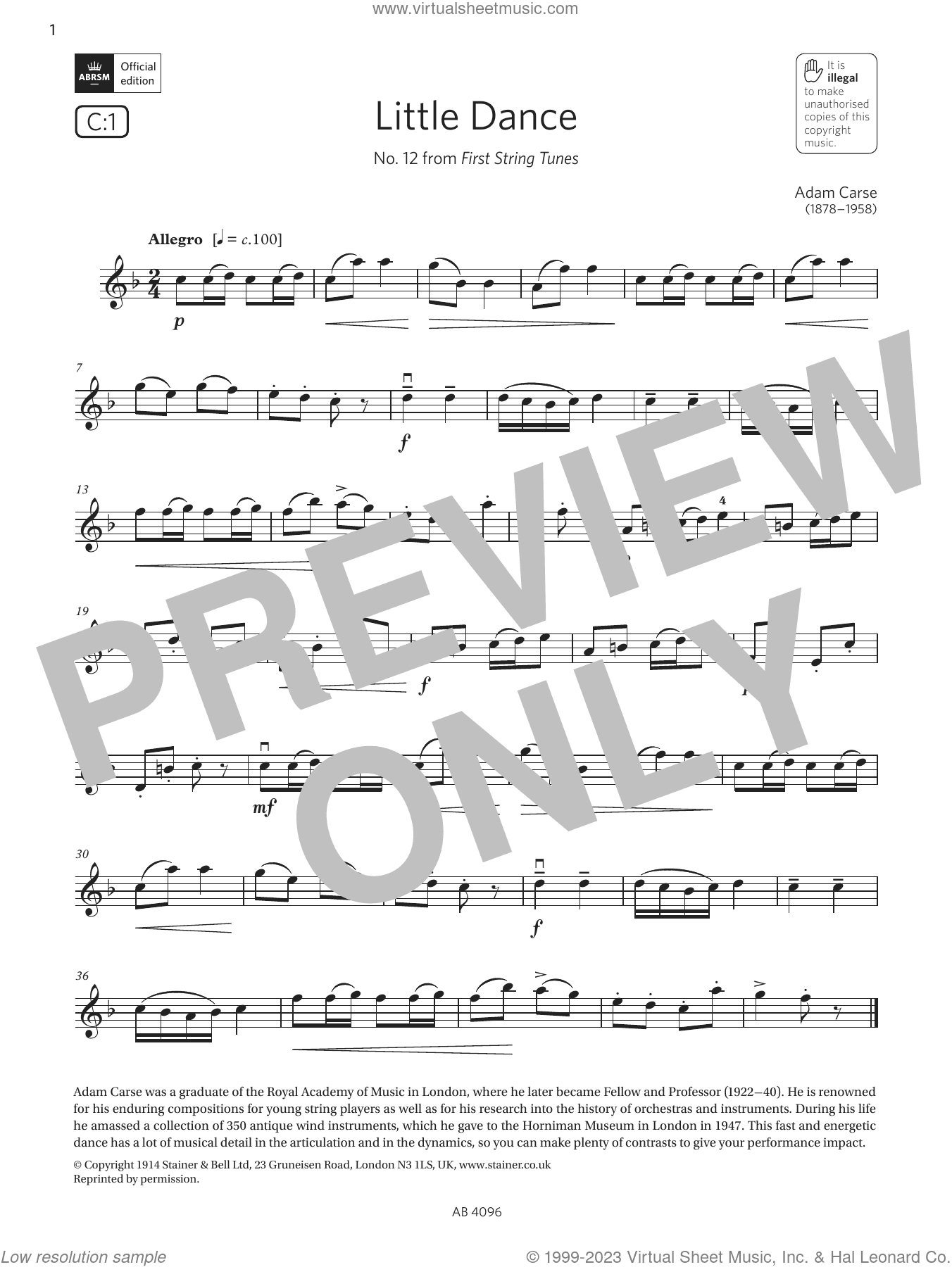 Little Dance (Grade 2, C1, from the ABRSM Violin Syllabus from 2024)