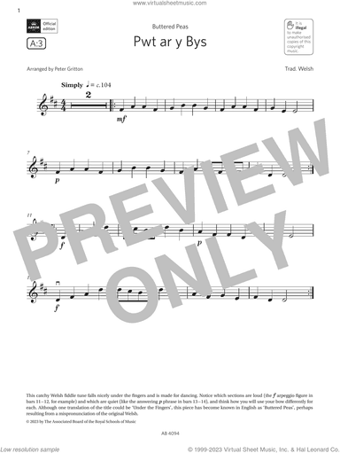 Pwt ar y Bys (Grade Initial, A3, from the ABRSM Violin Syllabus from 2024)