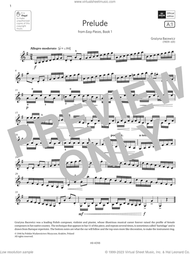 Prelude (Grade 4, A1, from the ABRSM Violin Syllabus from 2024)