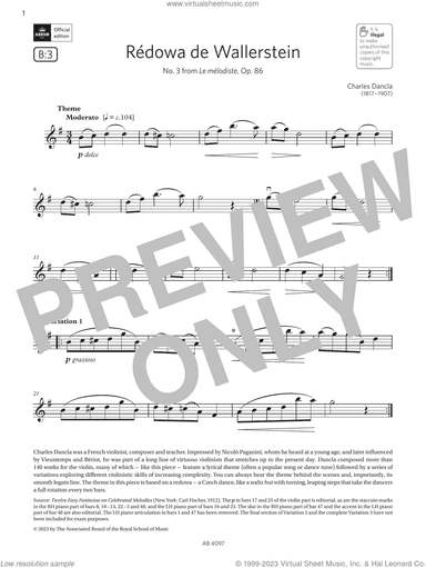 Redowa de Wallerstein (Grade 3, B3, from the ABRSM Violin Syllabus from 2024)