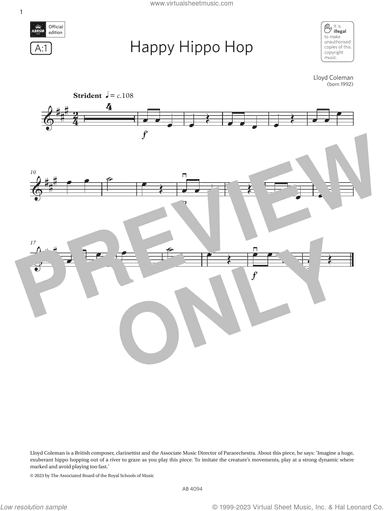 Happy Hippo Hop (Grade Initial, A1, from the ABRSM Violin Syllabus from 2024)