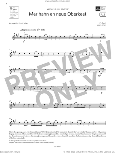 Mer hahn en neue Oberkeet (Grade 1, A2, from the ABRSM Violin Syllabus from 2024)