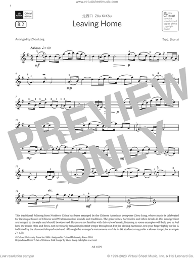 Leaving Home (Grade 5, B2, from the ABRSM Violin Syllabus from 2024)