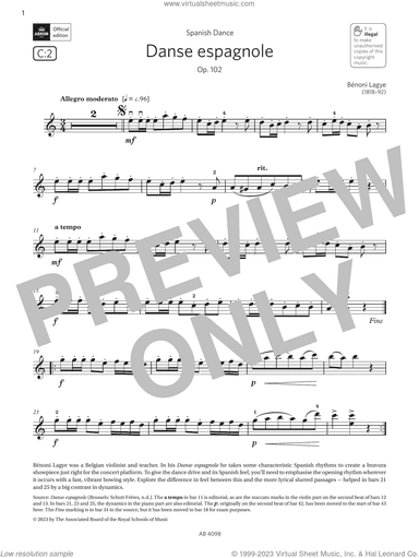 Danse espagnole, Op. 102 (Grade 4, C2, from the ABRSM Violin Syllabus from 2024)