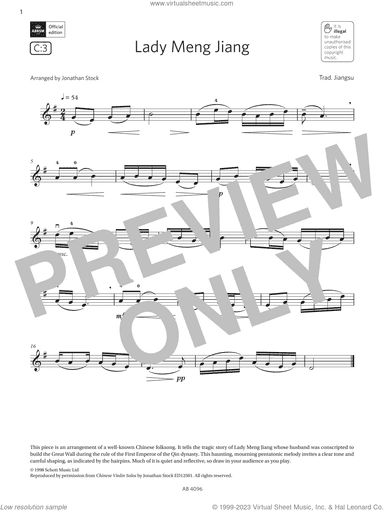 Lady Meng Jiang (Grade 2, C3, from the ABRSM Violin Syllabus from 2024)