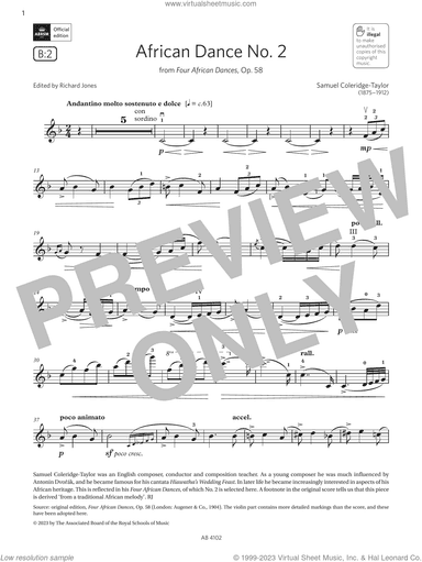 African Dance No. 2 (Grade 8, B2, from the ABRSM Violin Syllabus from 2024)