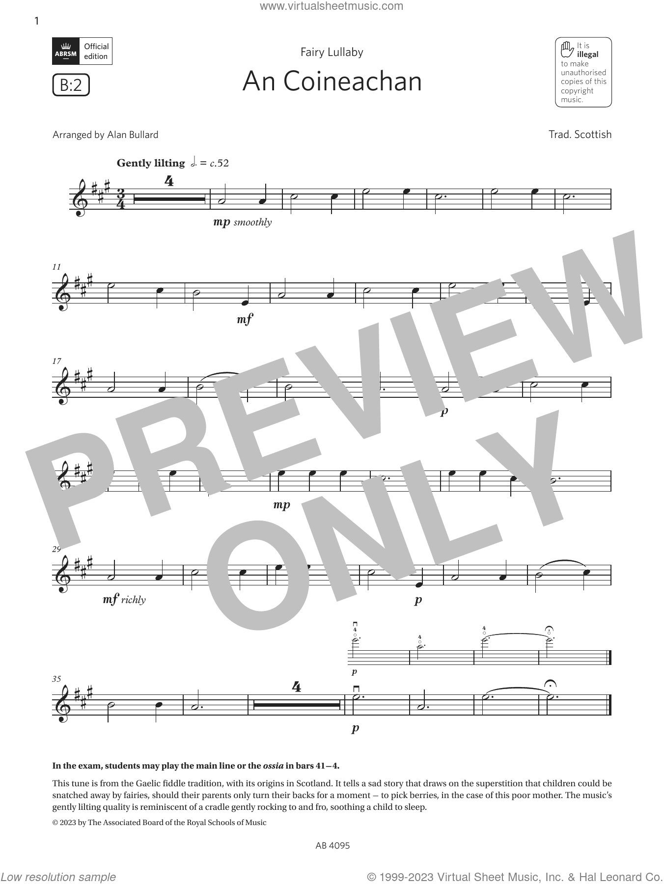 An Coineachan (Grade 1, B2, from the ABRSM Violin Syllabus from 2024)