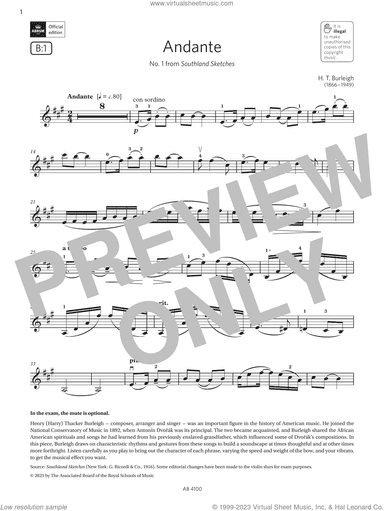 Andante (Grade 6, B1, from the ABRSM Violin Syllabus from 2024)