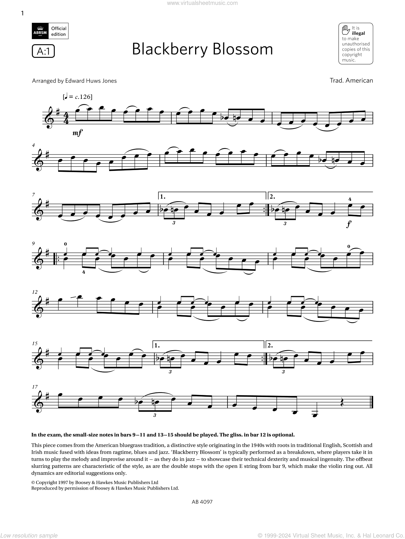 Blackberry Blossom (Grade 3, A1, from the ABRSM Violin Syllabus from 2024)