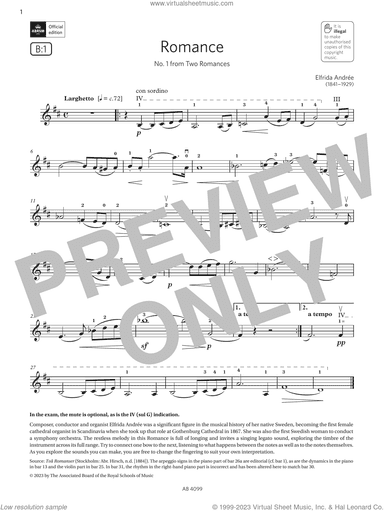 Romance (Grade 5, B1, from the ABRSM Violin Syllabus from 2024)