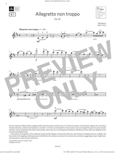 Allegretto non troppo (Grade 7, B1, from the ABRSM Violin Syllabus from 2024)