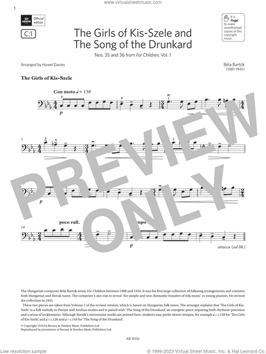 The Girls of Kis-Szele and The Song of the Drunkard (Grade 3, C1 from the ABRSM Cello Syllabus 2024)