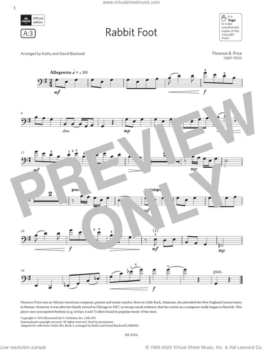 Rabbit Foot (Grade 3, A3, from the ABRSM Cello Syllabus from 2024)