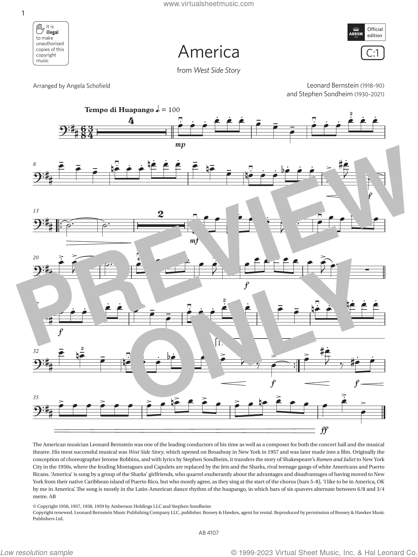 America (Grade 4, C1, from the ABRSM Cello Syllabus from 2024)