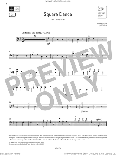 Square Dance (Grade Initial, C1, from the ABRSM Cello Syllabus from 2024)